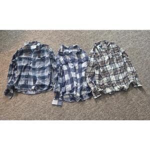 Set of 3 mens Plaid Flannel Shirts Size Small